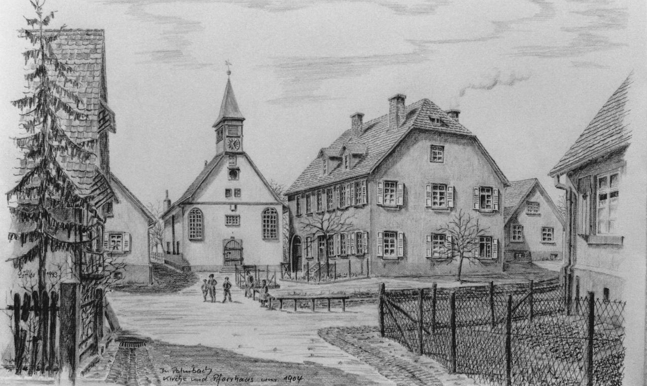 erste kirche1725 Zeichnung G.Löfffler schmal kl