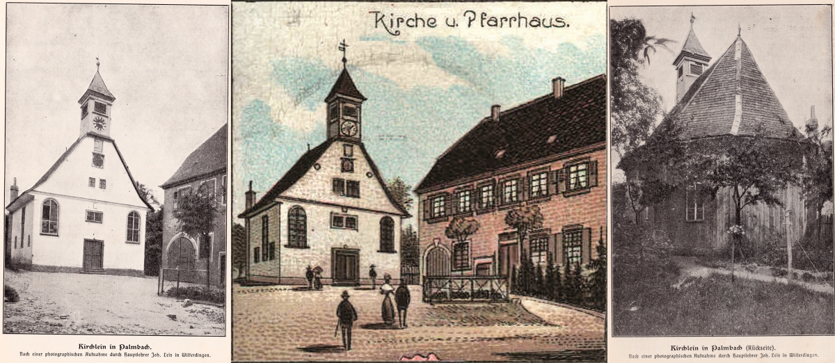 Erste Waldenserkirche Palmbach. Erbaut 1725