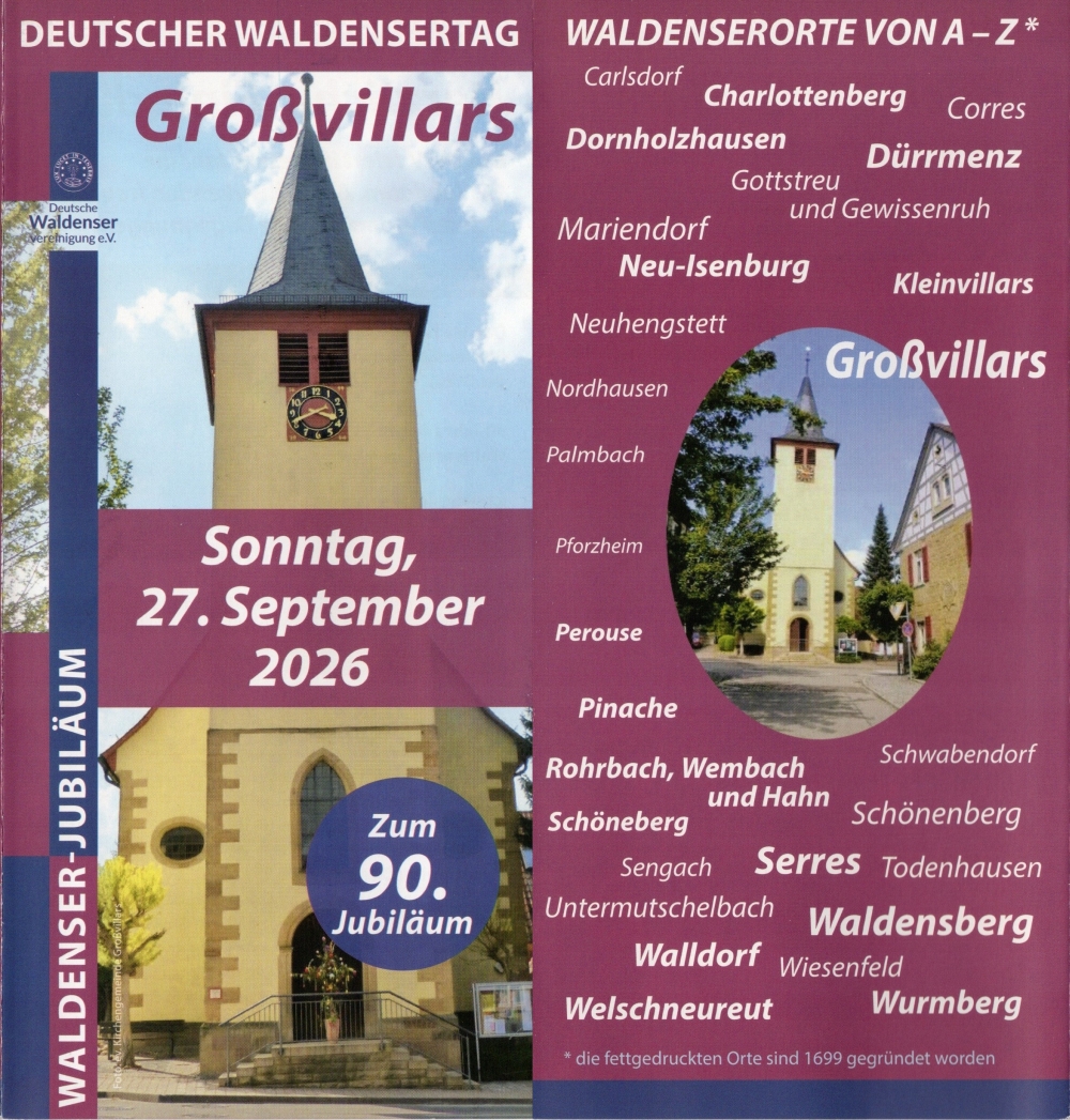 Deutscher Waldensertag 2026 Großvillars Deutscher Waldensertag 2026 Großvillars