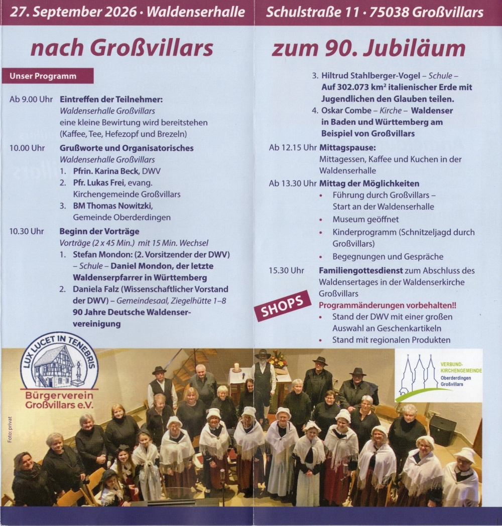 Deutscher Waldensertag 2026 Großvillars Deutscher Waldensertag 2026 Großvillars