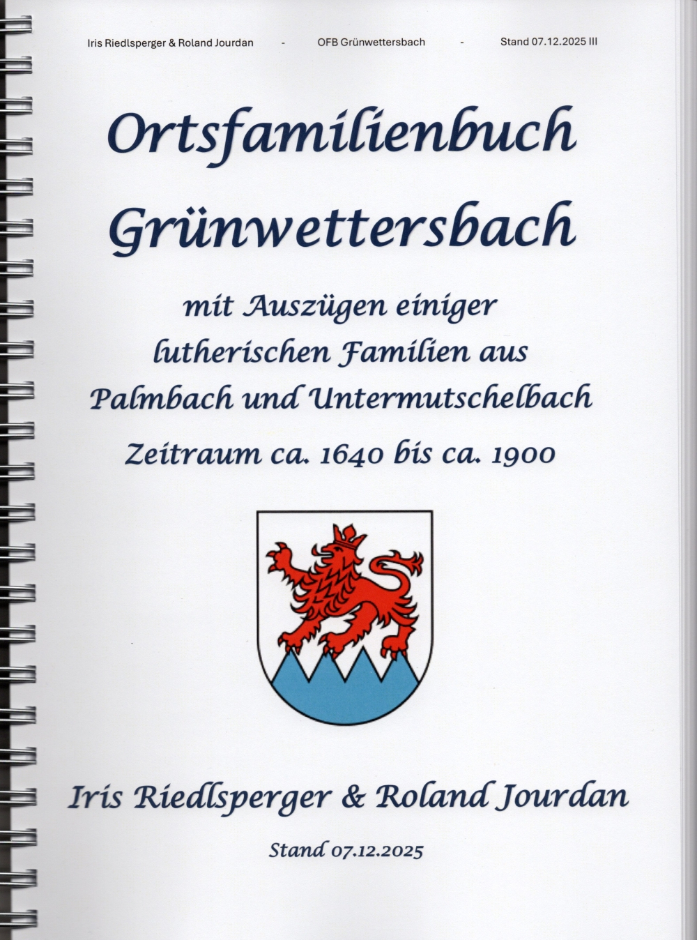 Ortsfamilienbuch Grünwettersbach