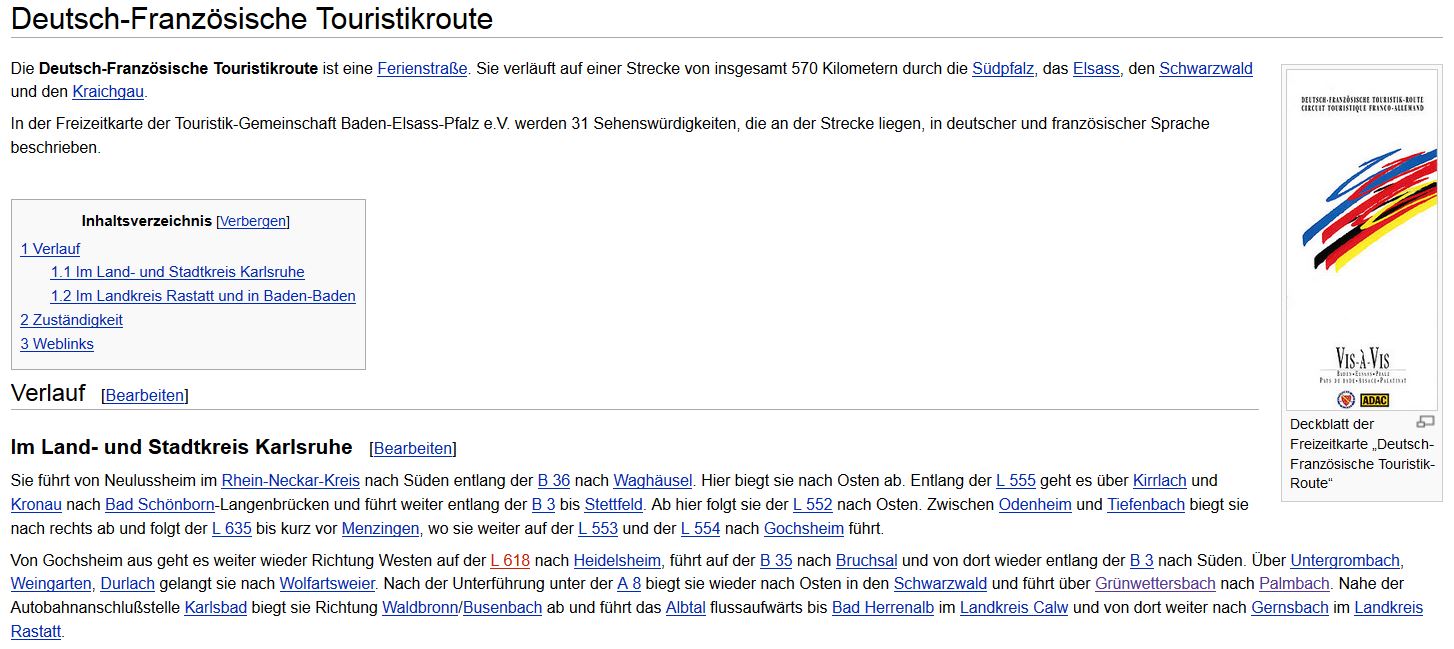 Deutsch-Französische Touristikroute Karlsruhe