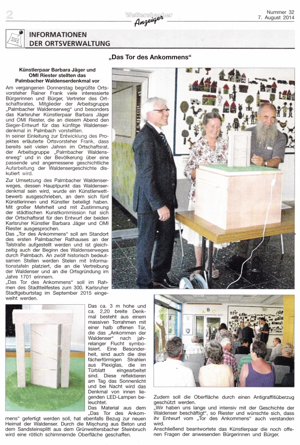 Wettersbacher Anzeiger 07.08.2014 Wettersbacher Anzeiger 07.08.2014