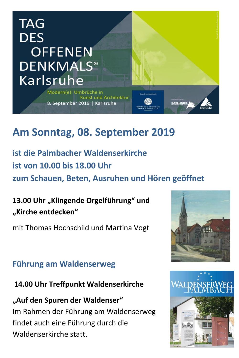Denkmal-Tag in Palmbach am 08.09.2019 Denkmal-Tag in Palmbach am 08.09.2019