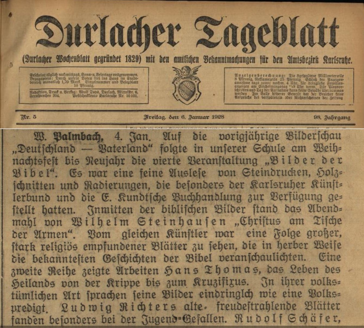 Durlacher Tagblatt 06.01.1928 Durlacher Tagblatt 06.01.1928