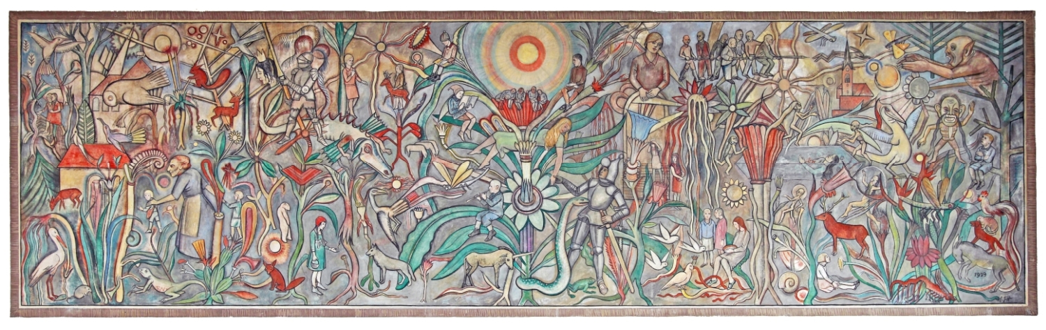 Schulwandbild "Palmbacher Märchenwelt" von Hans Fischer-Schuppach, 1929 Schulwandbild "Palmbacher Märchenwelt" von Hans Fischer-Schuppach, 1929