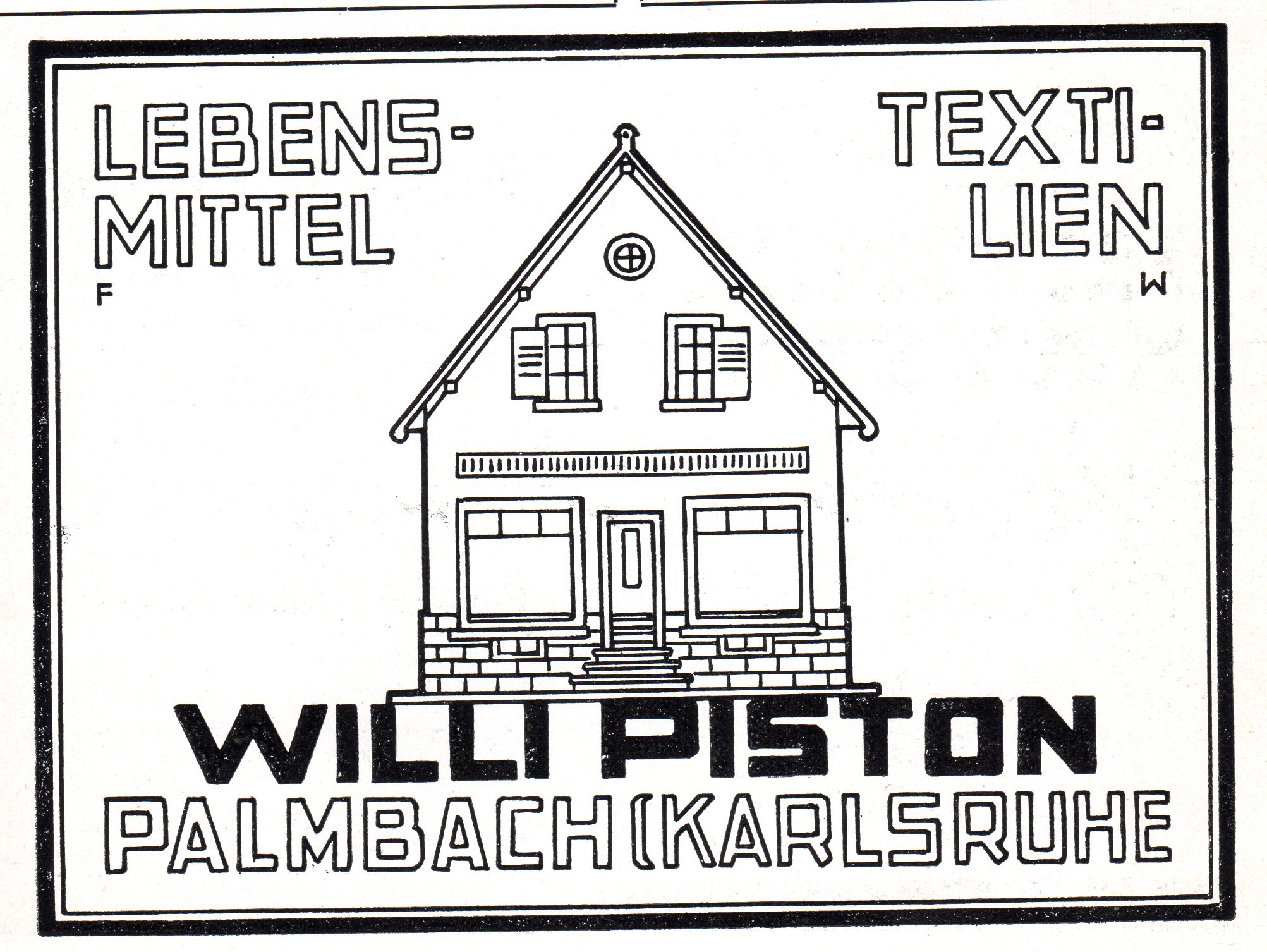 Willi Piston - Werbeanzeige im Festbuch 1951 Willi Piston - Werbeanzeige im Festbuch 1951