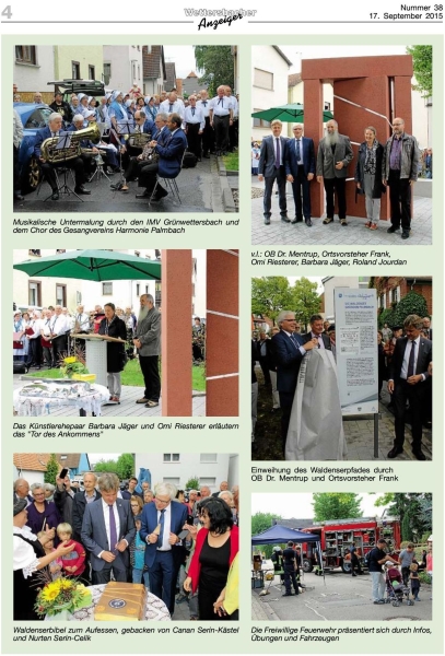 Wettersbacher Anzeiger vom 17.09.2015 Wettersbacher Anzeiger vom 17.09.2015