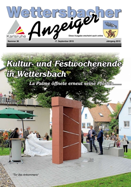 Wettersbacher Anzeiger vom 17.09.2015 Wettersbacher Anzeiger vom 17.09.2015