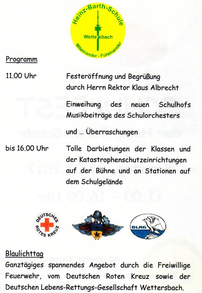 Schulfest Heinz-Barth-Schule Wettersbach Schulfest Heinz-Barth-Schule Wettersbach